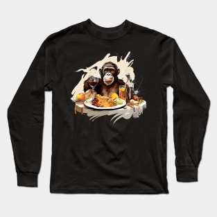 Happy Thanksgiving Monkey Long Sleeve T-Shirt